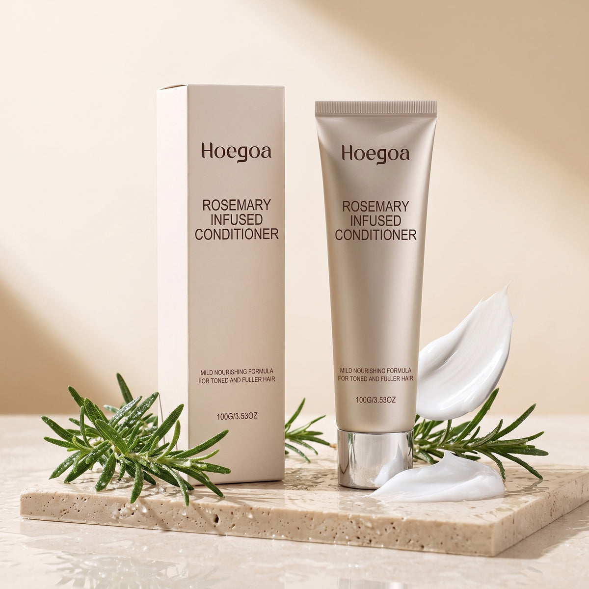Rosemary Conditioner on a stone tray