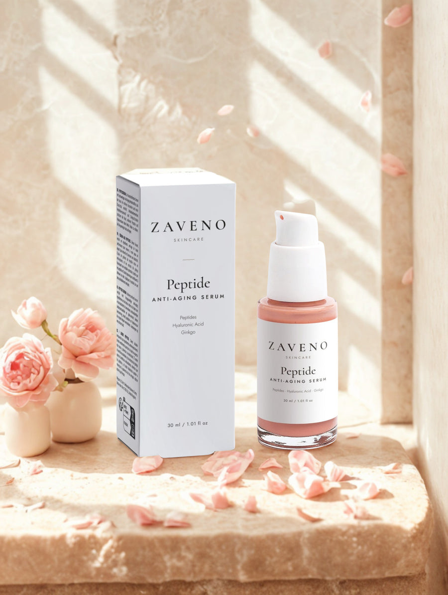 ZAVENO Peptide Serum with peony petals